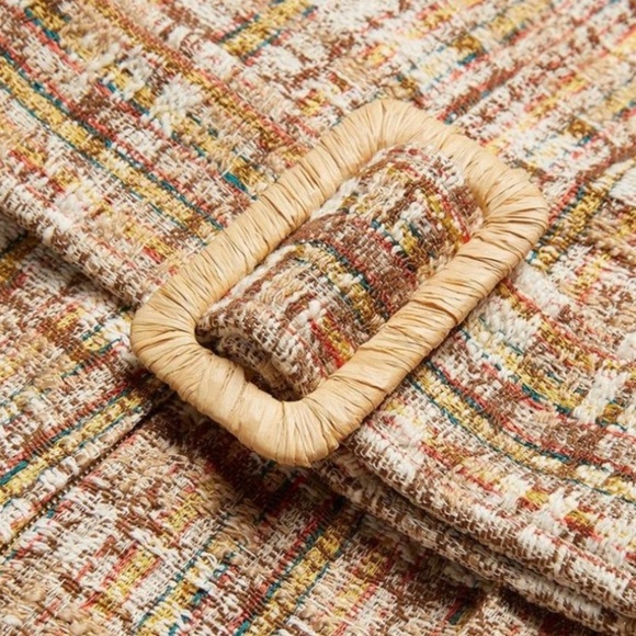 Sandro Acacia Tweed Cotton Belted Collar Zip Short Sleeve Romper Jumpsuit - Picture 12 of 13